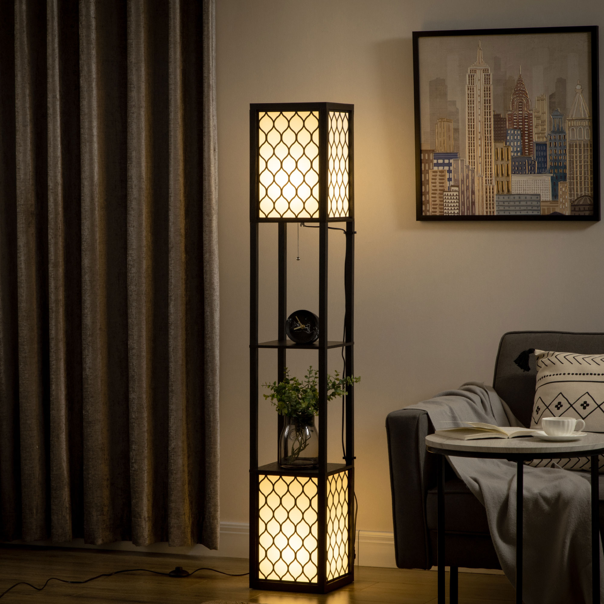 Duo side deals table floor lamp