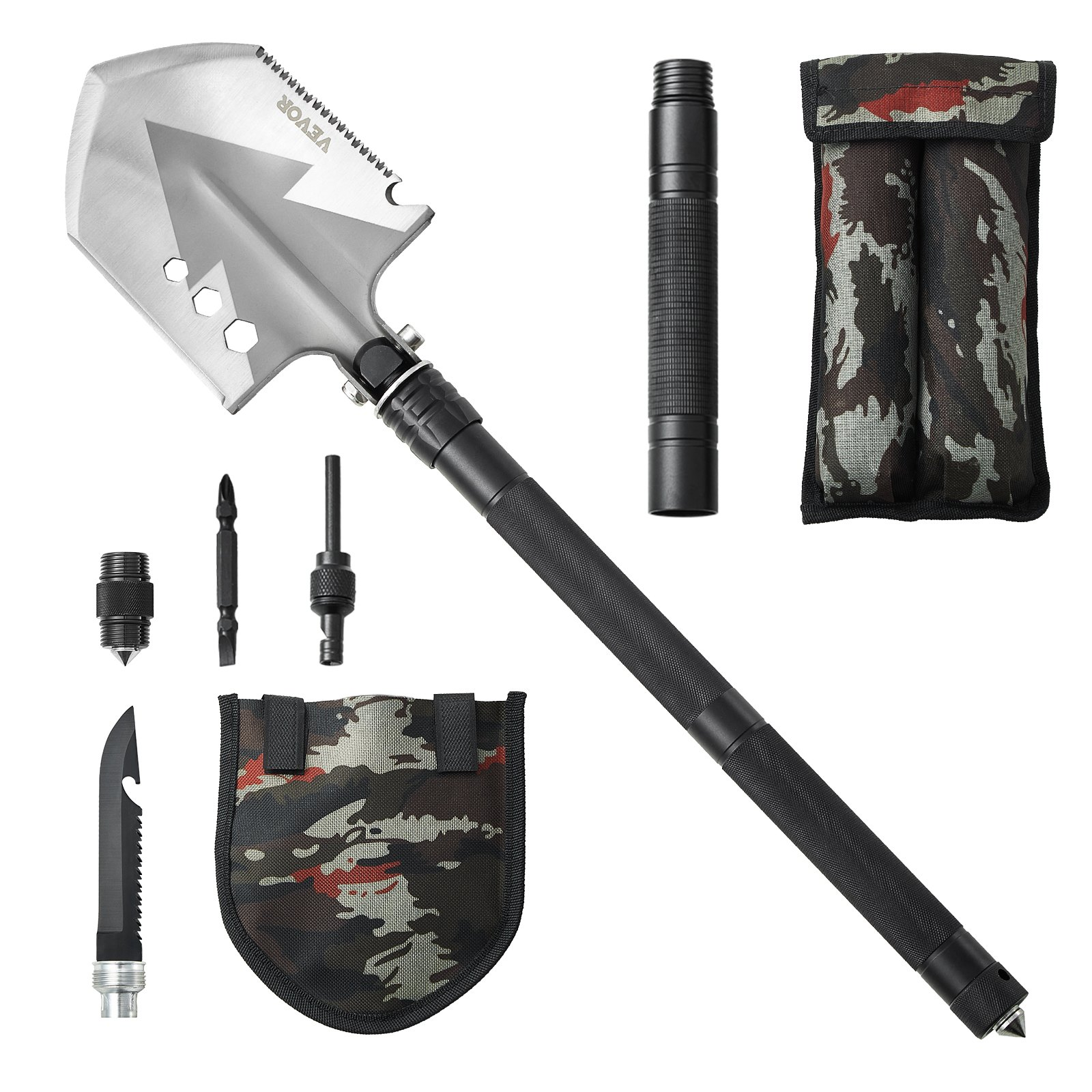 Survival Shovel 8 in 1 Camping Shovel Folding Multitool Portable ...