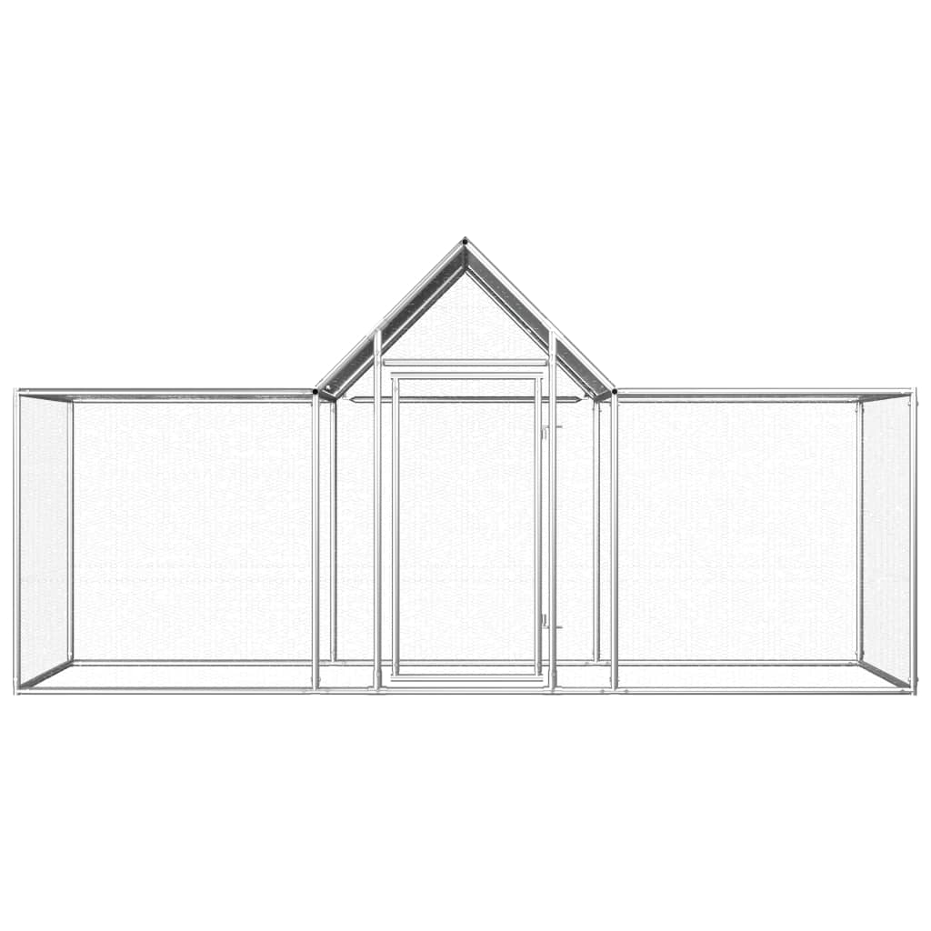 Chicken Cage, pen, run, 3 x 1 x 1.5 m (W x D x H), gate, Galvanised Steel - Picture 2 of 6