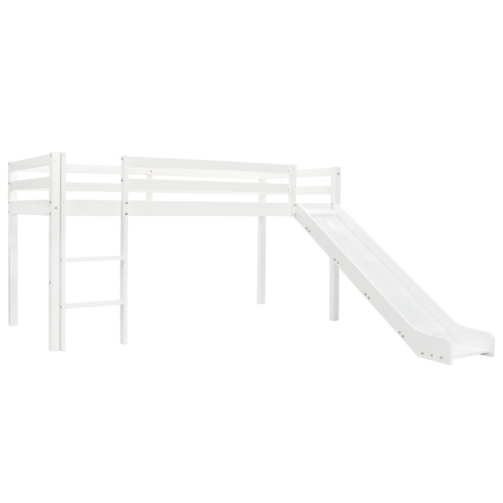vidaXL Children´s Loft Bed Frame with Slide & Ladder Pinewood 97x208 cm
