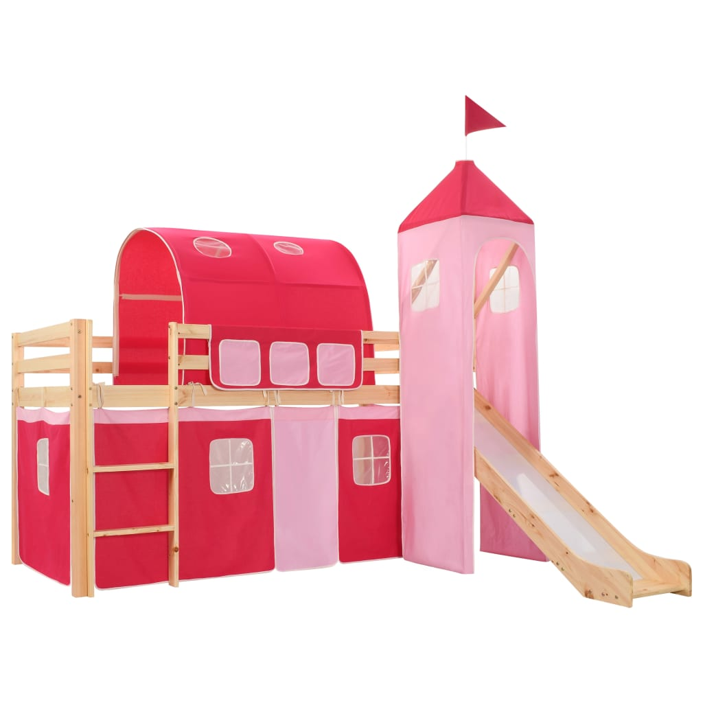 Enchanting Princess-Themed Children's Loft Bed Frame with Slide & Ladder - Sturd