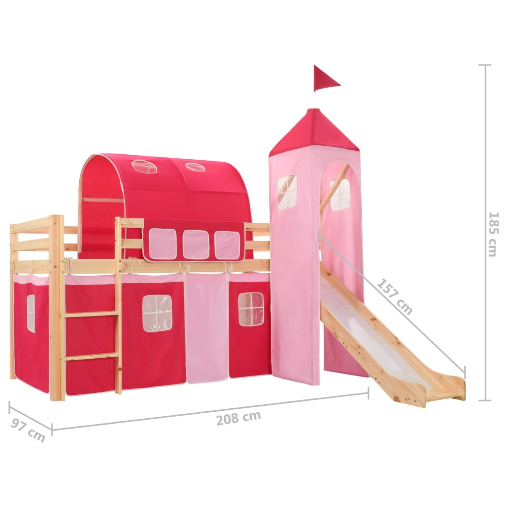 Enchanting Princess-Themed Children's Loft Bed Frame with Slide & Ladder - Sturd - Picture 6 of 12