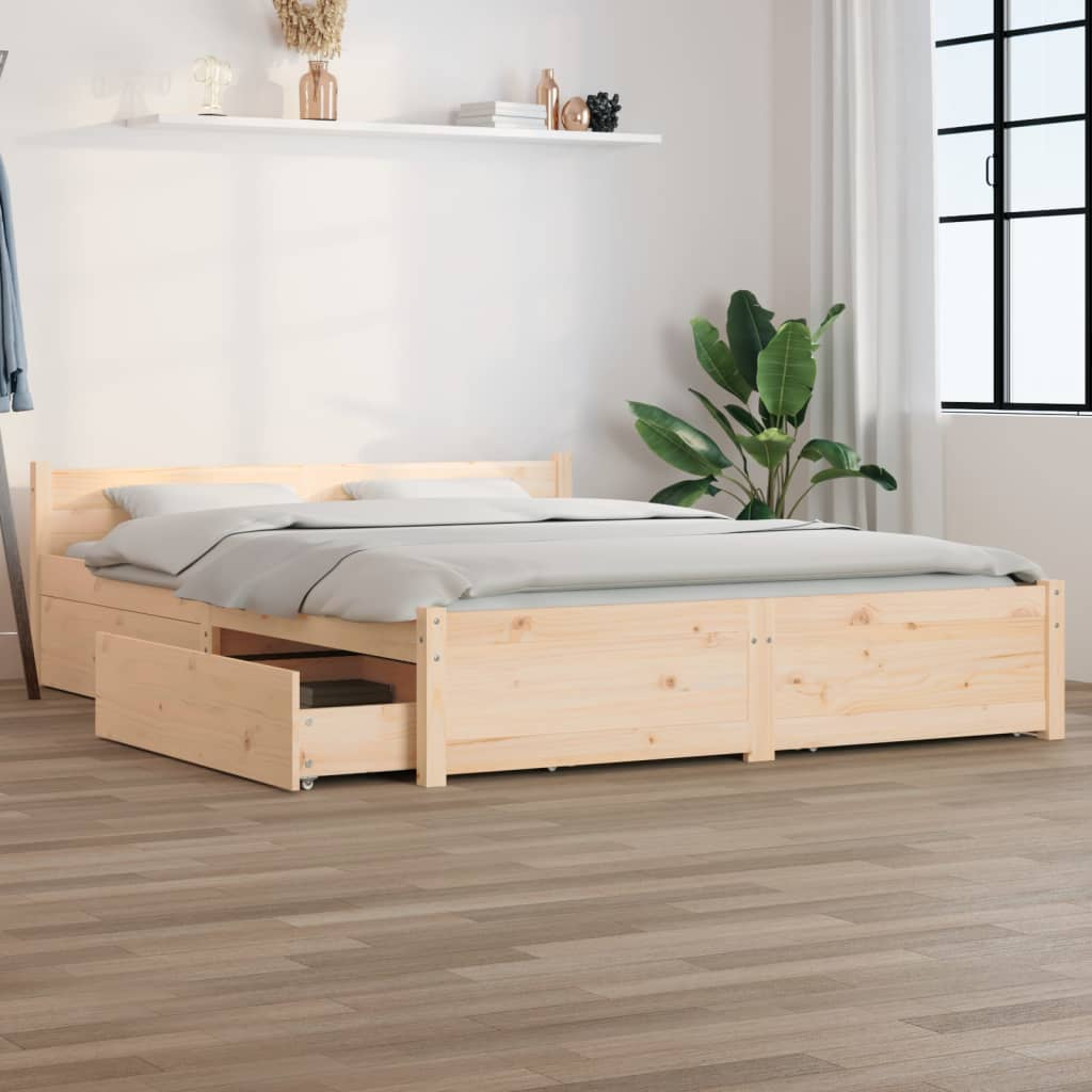 vidaXL Bed Frame with Drawers 140x200 cm