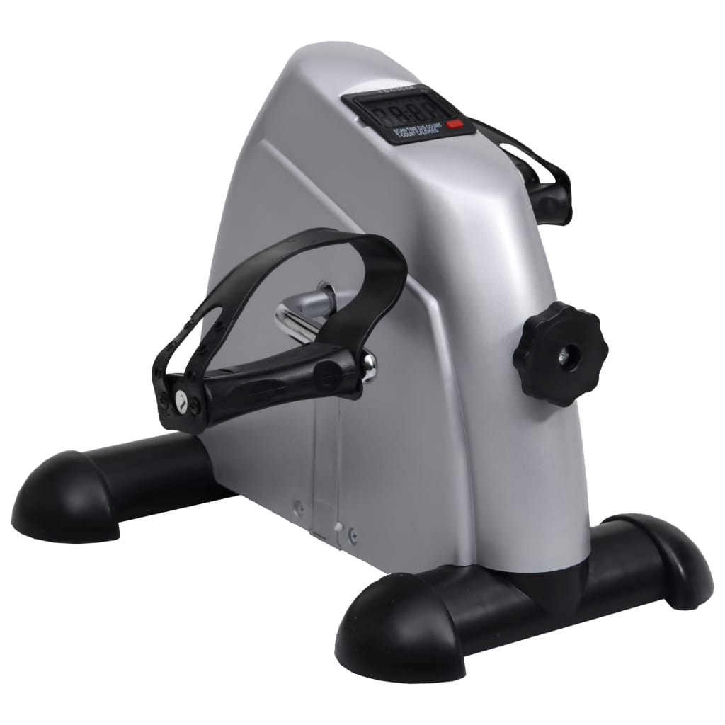 Silver Mini Exercise Bike with Plastic Flywheel resistance knobLCD display