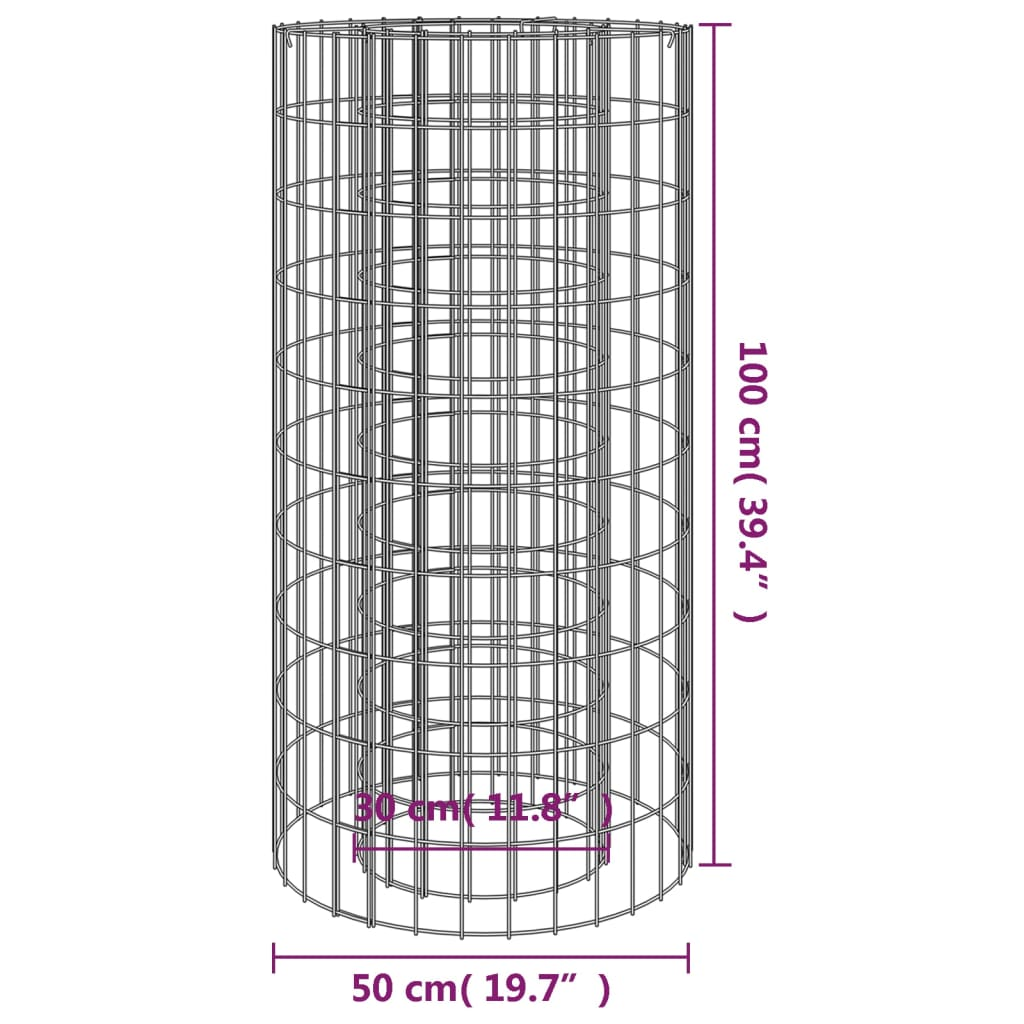 Pozo de fuego Gabion Ø 19,7" hierro galvanizado - Imagen 5 de 5