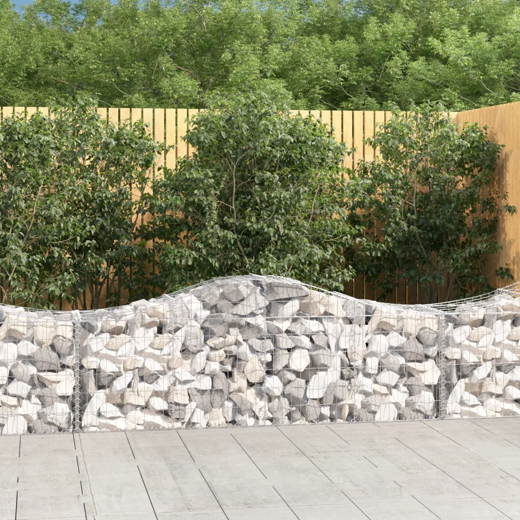 Arched Gabion Basket 78.7"x19.7"x23.6"/31.5" Galvanized Iron - Picture 1 of 5