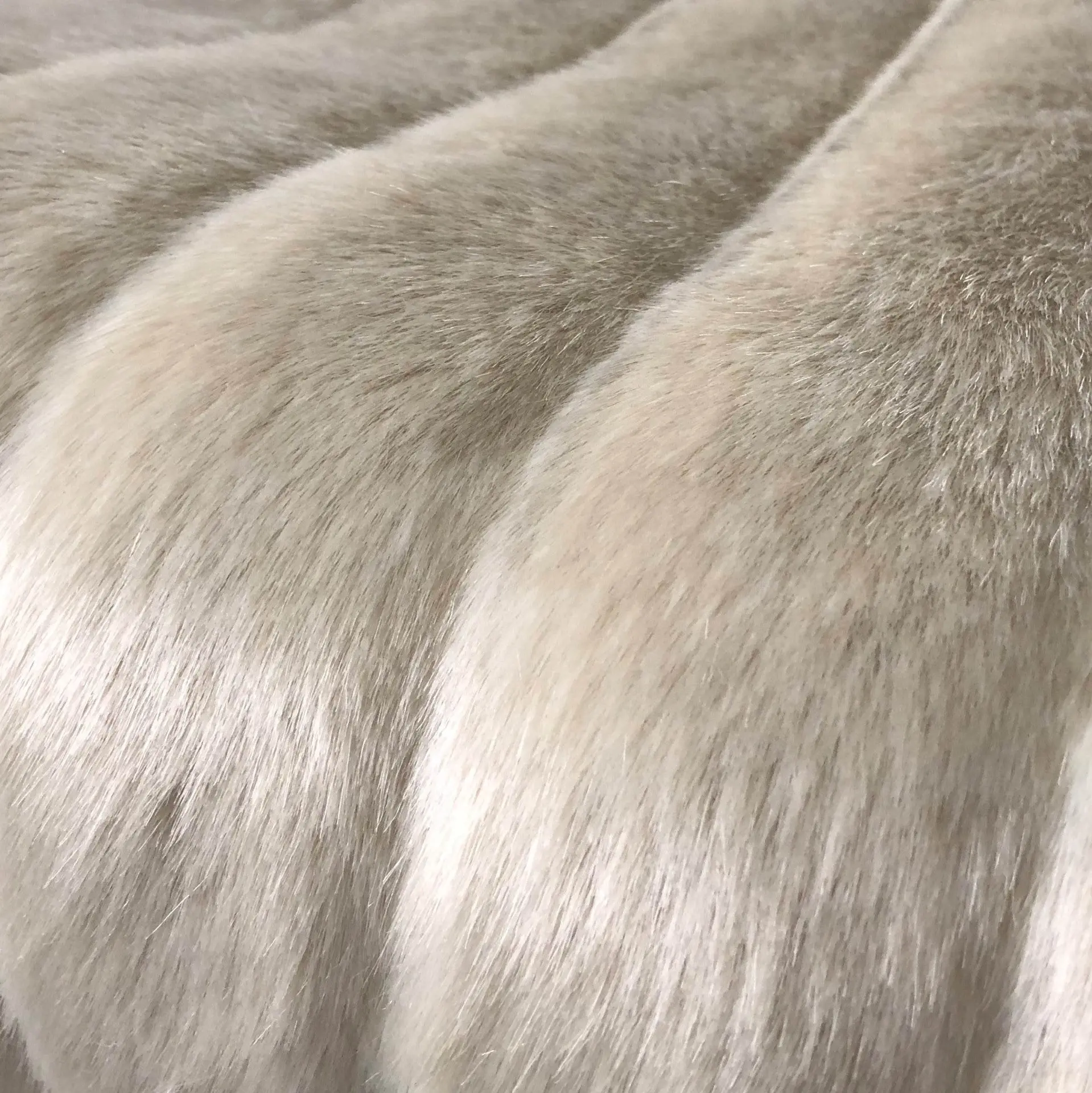 Plush Ivory Ribbed Mink Faux Fur Throw - view 3