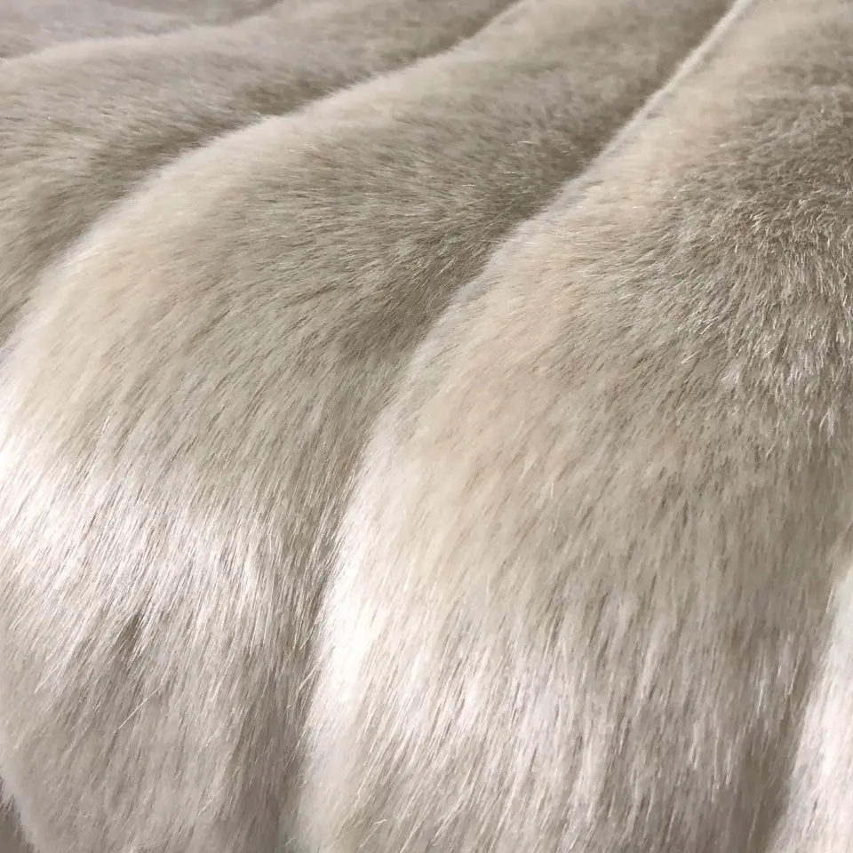 Plush Ivory Ribbed Mink Faux Fur Throw thumbnail 3