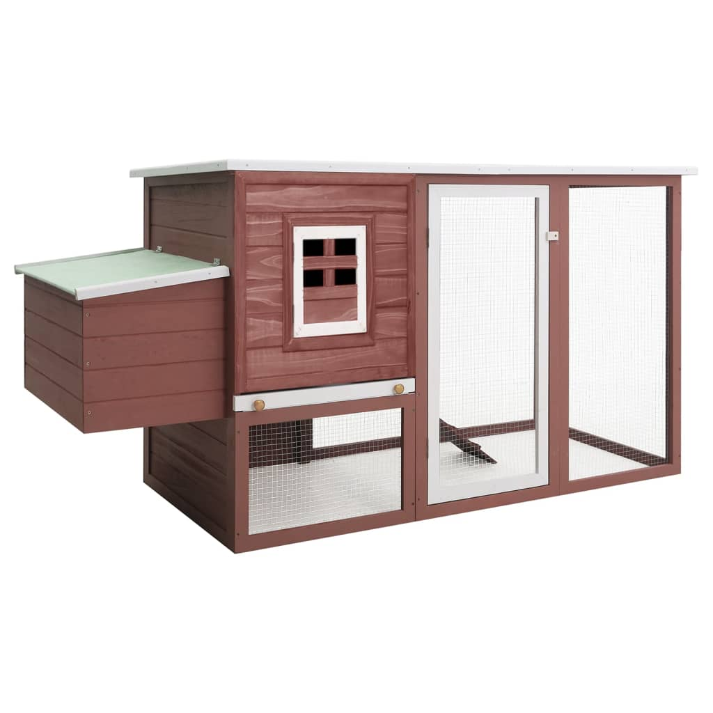 Outdoor Hühnerkäfig Hühnerhaus mit 1 Eierkäfig braun Holz - Bild 1 von 8