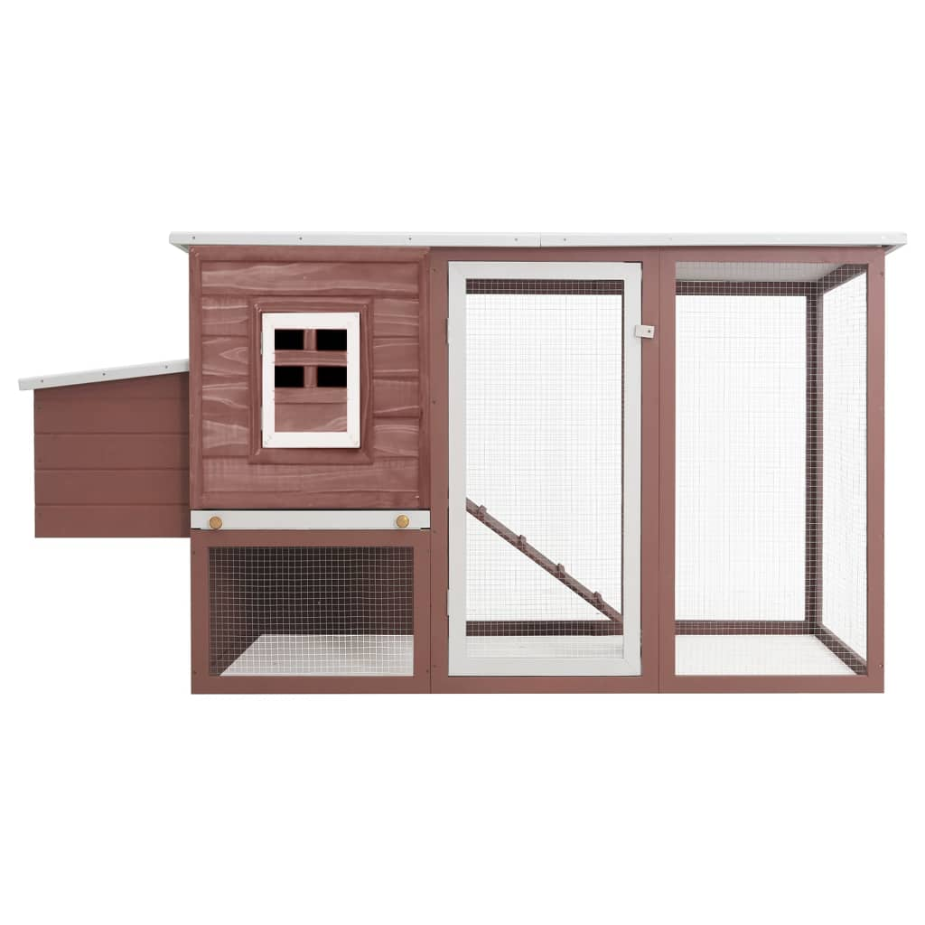 Outdoor Hühnerkäfig Hühnerhaus mit 1 Eierkäfig braun Holz - Bild 2 von 8