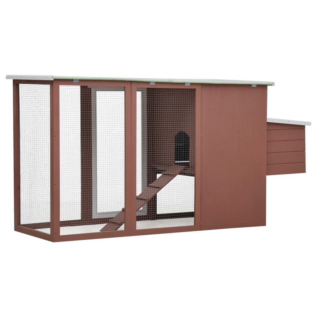 Outdoor Hühnerkäfig Hühnerhaus mit 1 Eierkäfig braun Holz - Bild 4 von 8