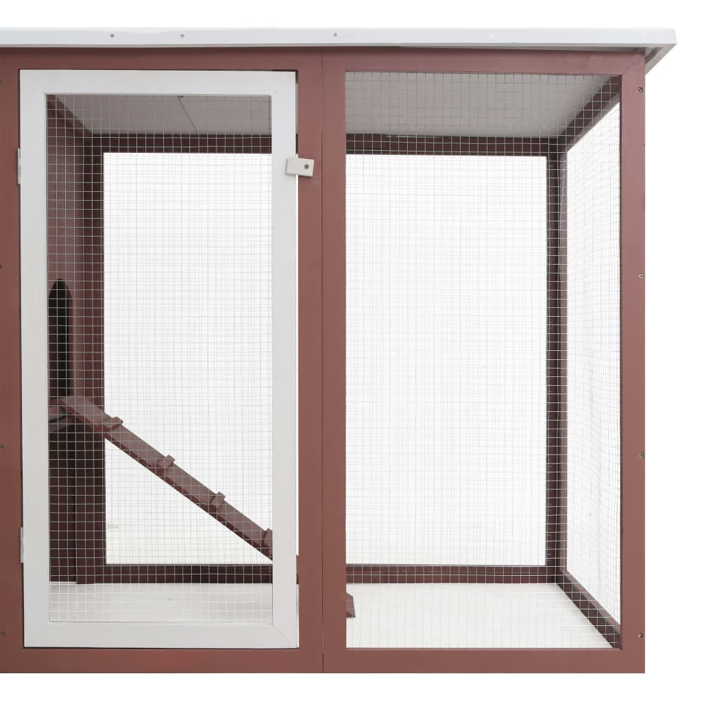 Outdoor Hühnerkäfig Hühnerhaus mit 1 Eierkäfig braun Holz - Bild 5 von 8