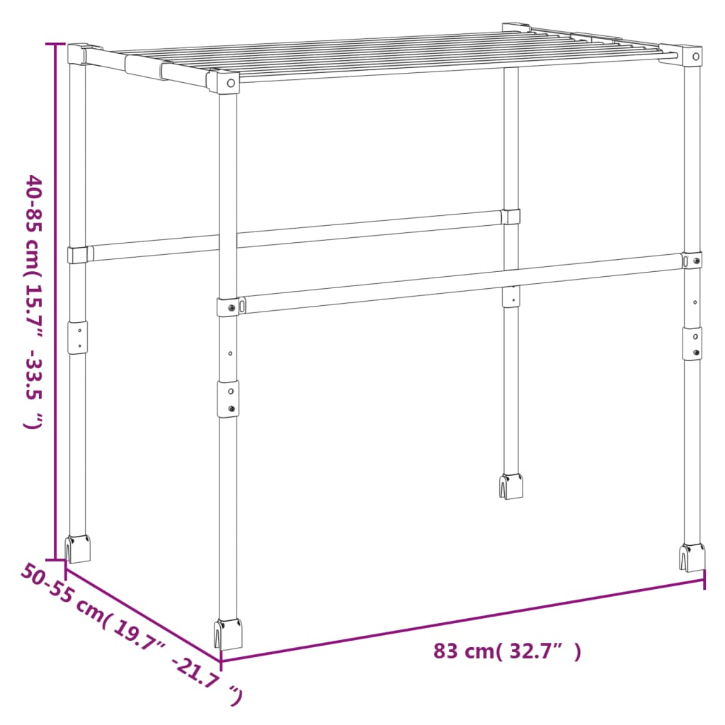 Laundry Dryer 32.7"x(19.7"-21.7")x(15.7"-33.5") Aluminum - Picture 9 of 9