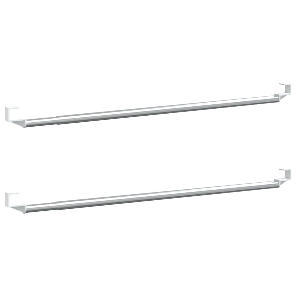 Rieles de cortina 2 piezas blanco y plateado 23,6"-41,3" aluminio - Imagen 2 de 7