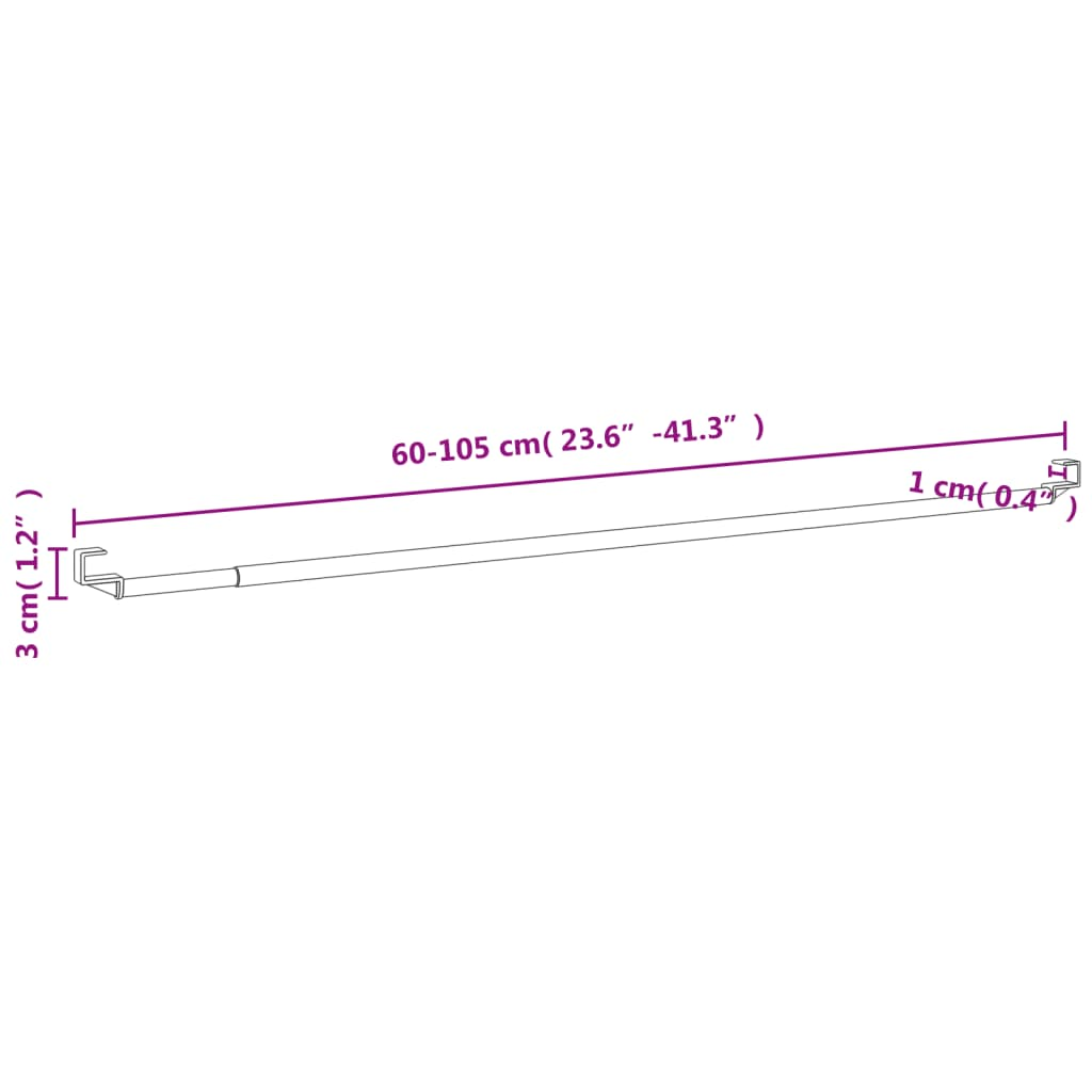 Rieles de cortina 2 piezas blanco y plateado 23,6"-41,3" aluminio - Imagen 7 de 7
