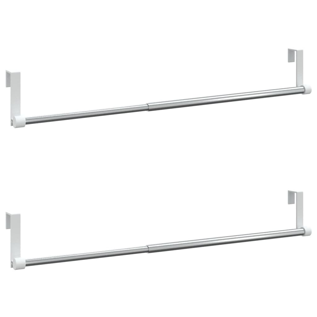 Rieles de cortina 2 piezas blanco y plateado 15,7"-23,6" aluminio - Imagen 2 de 7