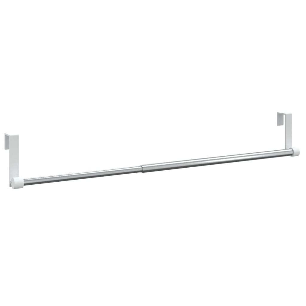 Rieles de cortina 2 piezas blanco y plateado 15,7"-23,6" aluminio - Imagen 3 de 7