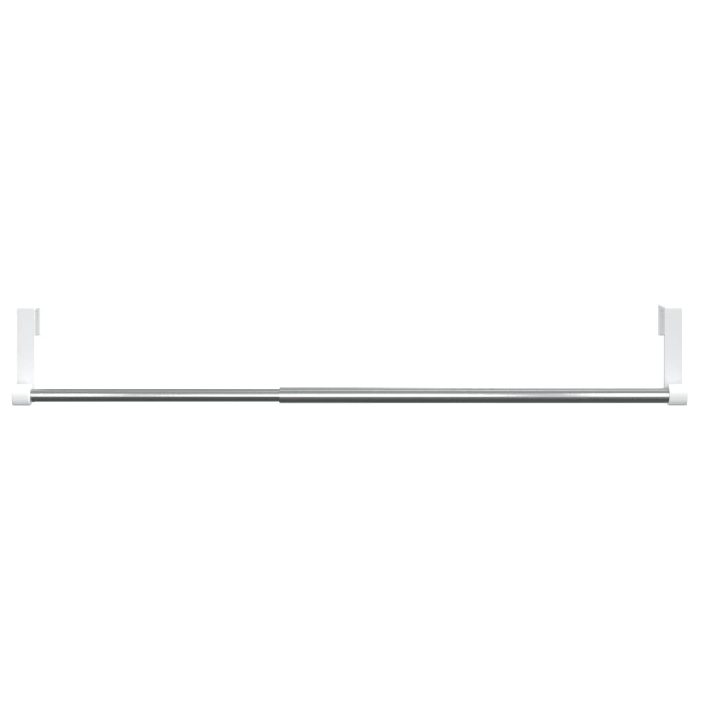 Rieles de cortina 2 piezas blanco y plateado 15,7"-23,6" aluminio - Imagen 4 de 7