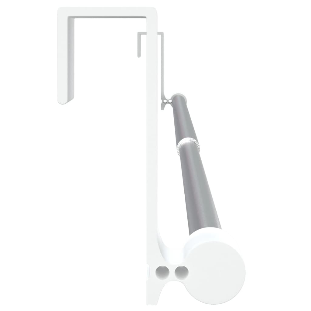 Rieles de cortina 2 piezas blanco y plateado 15,7"-23,6" aluminio - Imagen 5 de 7