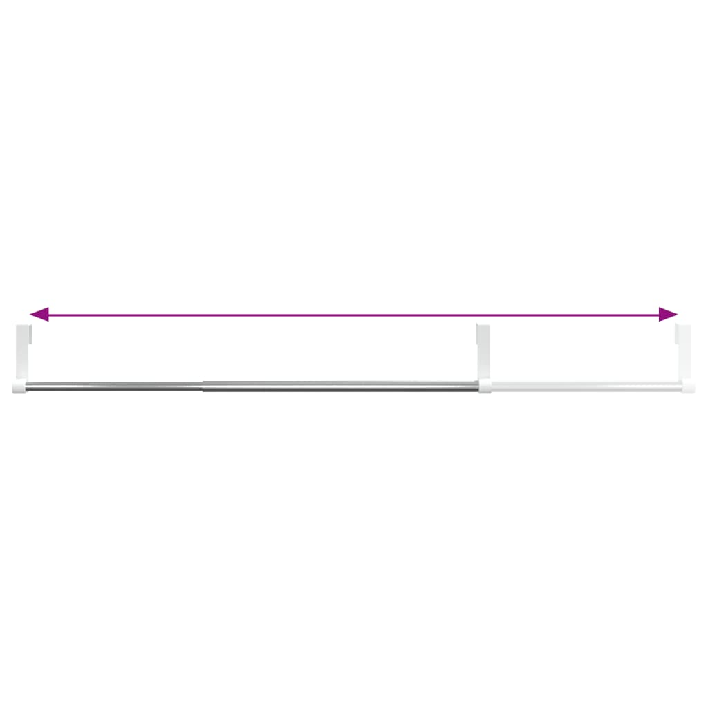 Rieles de cortina 2 piezas blanco y plateado 15,7"-23,6" aluminio - Imagen 6 de 7
