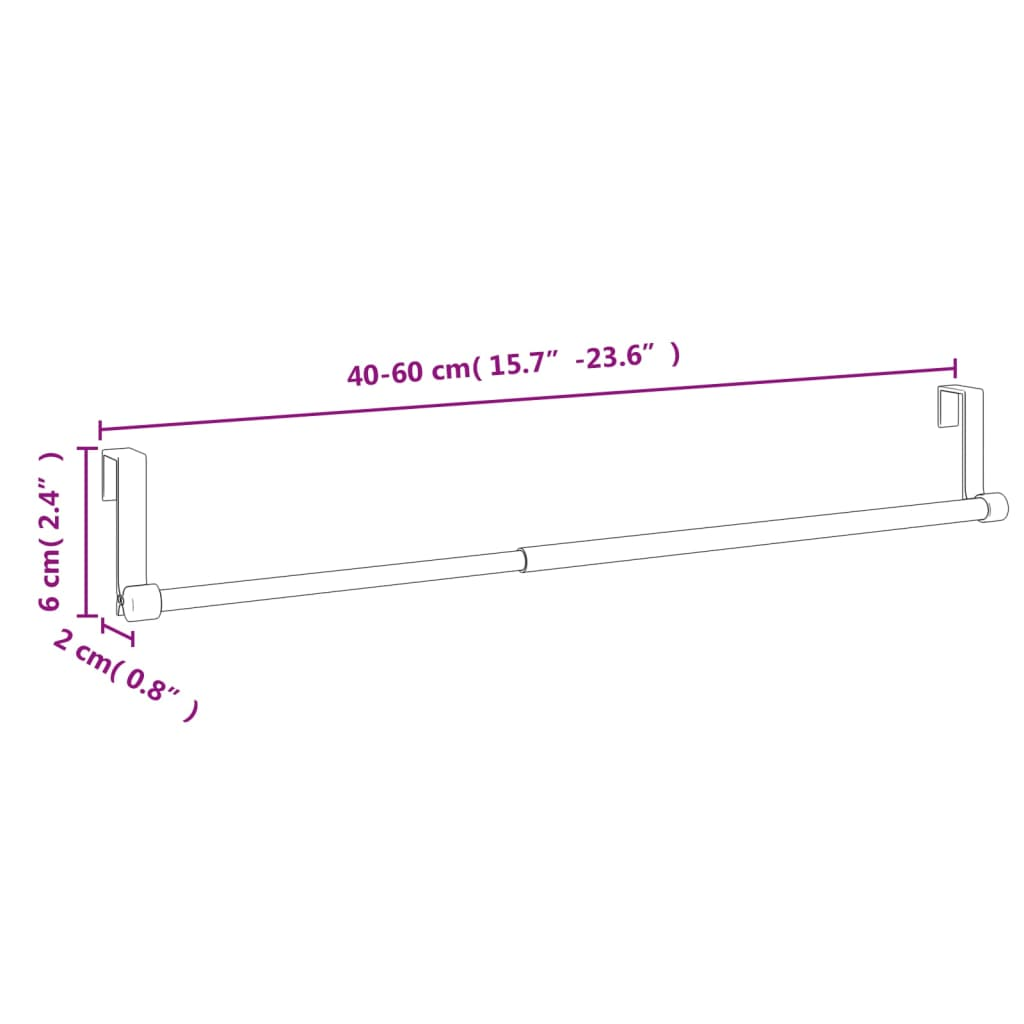 Rieles de cortina 2 piezas blanco y plateado 15,7"-23,6" aluminio - Imagen 7 de 7