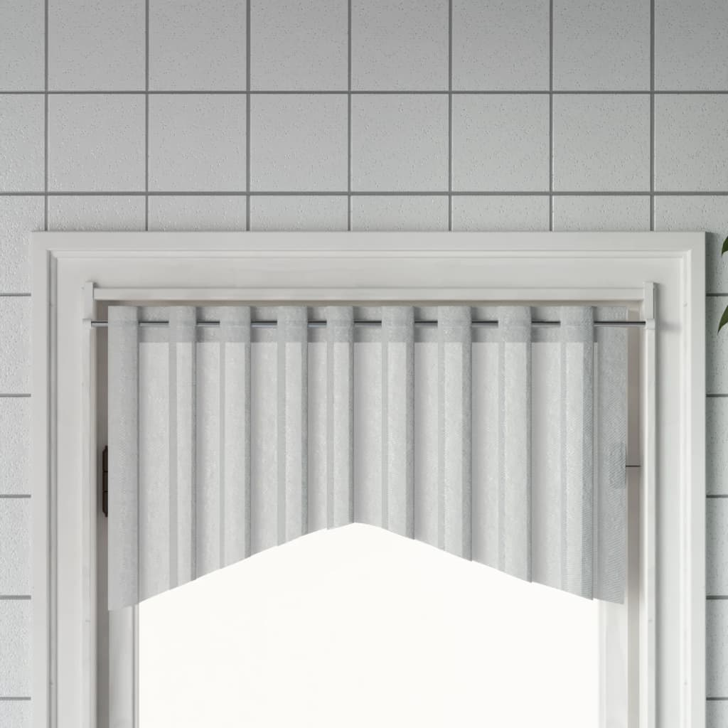 Curtain Rails 2 Pcs White and Silver 35.4"-53.1" Aluminum - Picture 1 of 7