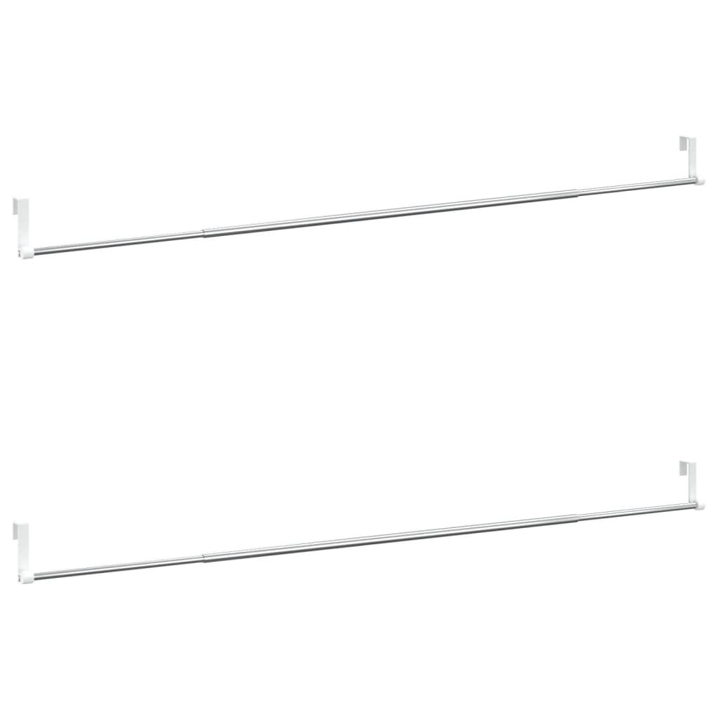 Curtain Rails 2 Pcs White and Silver 35.4"-53.1" Aluminum - Picture 2 of 7