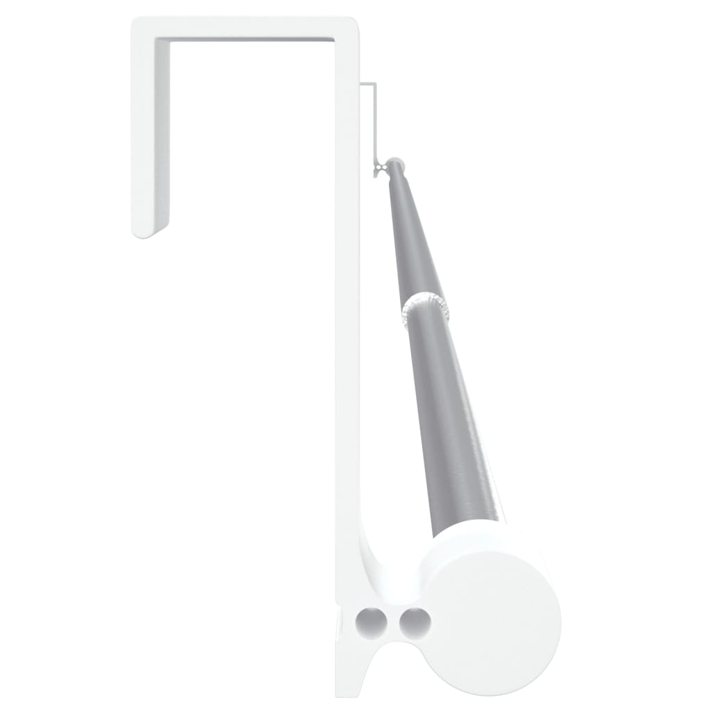 Curtain Rails 2 Pcs White and Silver 35.4"-53.1" Aluminum - Picture 5 of 7