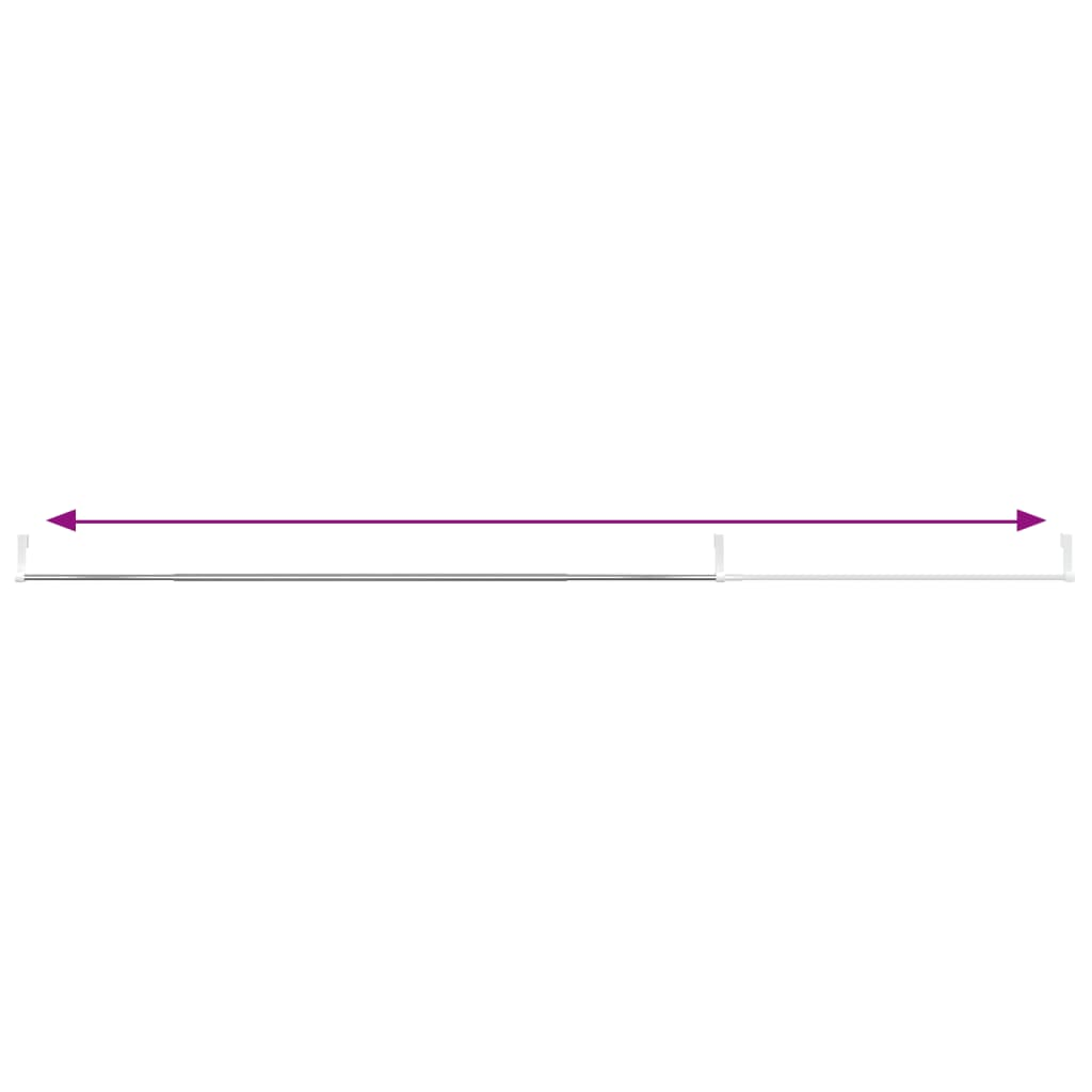 Curtain Rails 2 Pcs White and Silver 35.4"-53.1" Aluminum - Picture 6 of 7