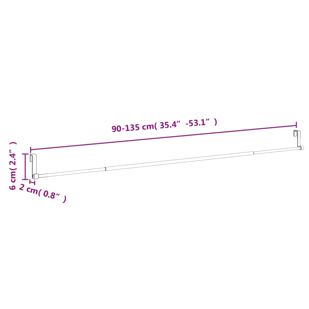Curtain Rails 2 Pcs White and Silver 35.4"-53.1" Aluminum - Picture 7 of 7