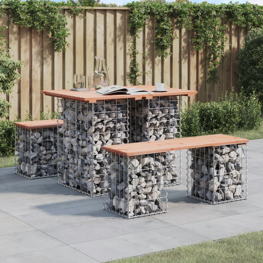 vidaXL Garden Bench Gabion Design 100x70x72 cm Solid Wood Douglas