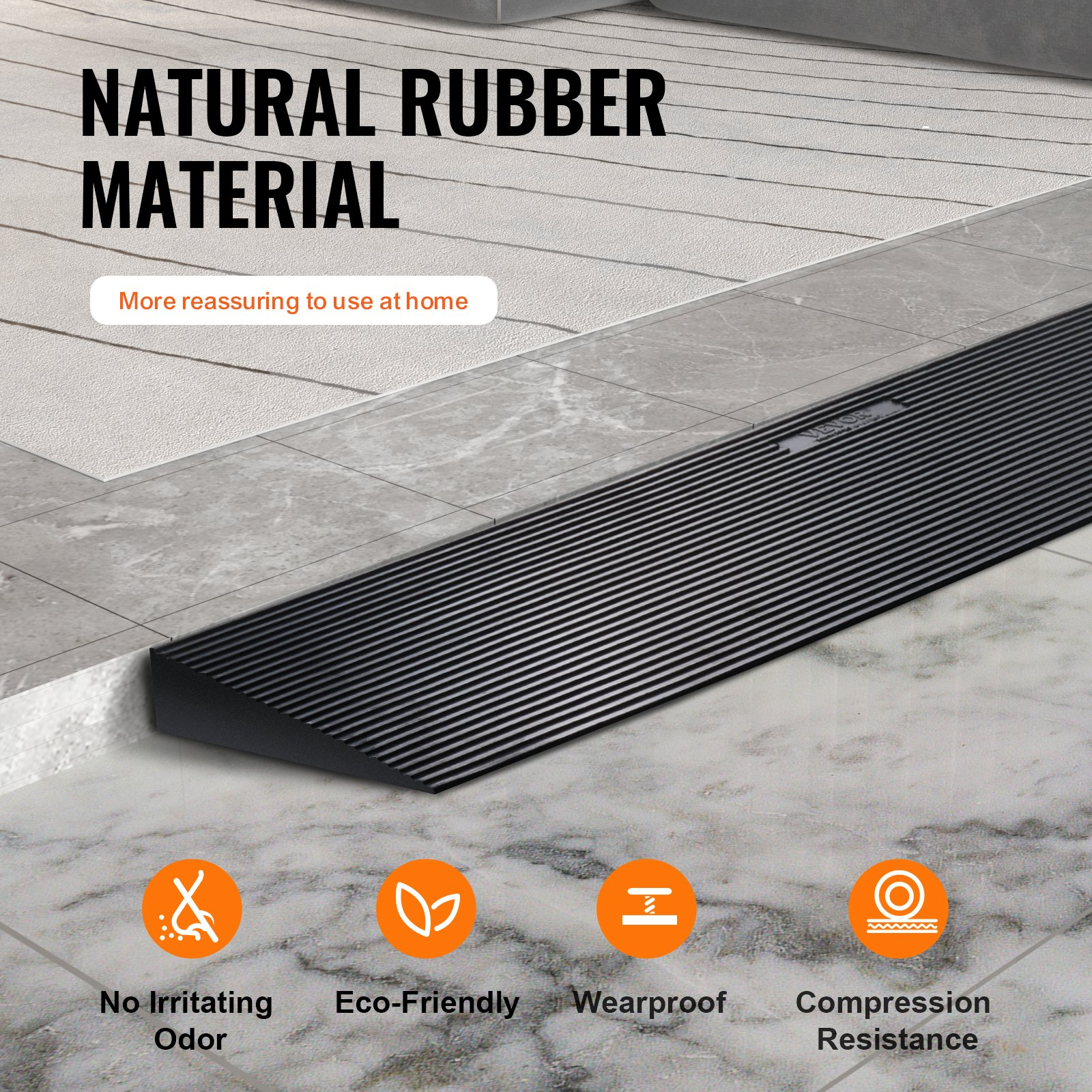 1.2" Rise Cuttable Threshold Ramp for Sweeping Robot, Smooth Tile