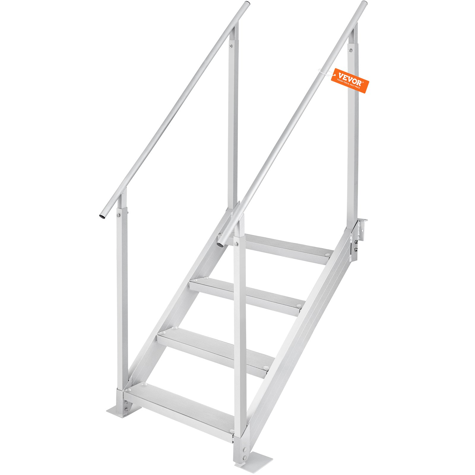 Dock Ladder 4 Step, Dock Stairs 30''-38'' Adjustable Height, 500 lbs Load Capaci