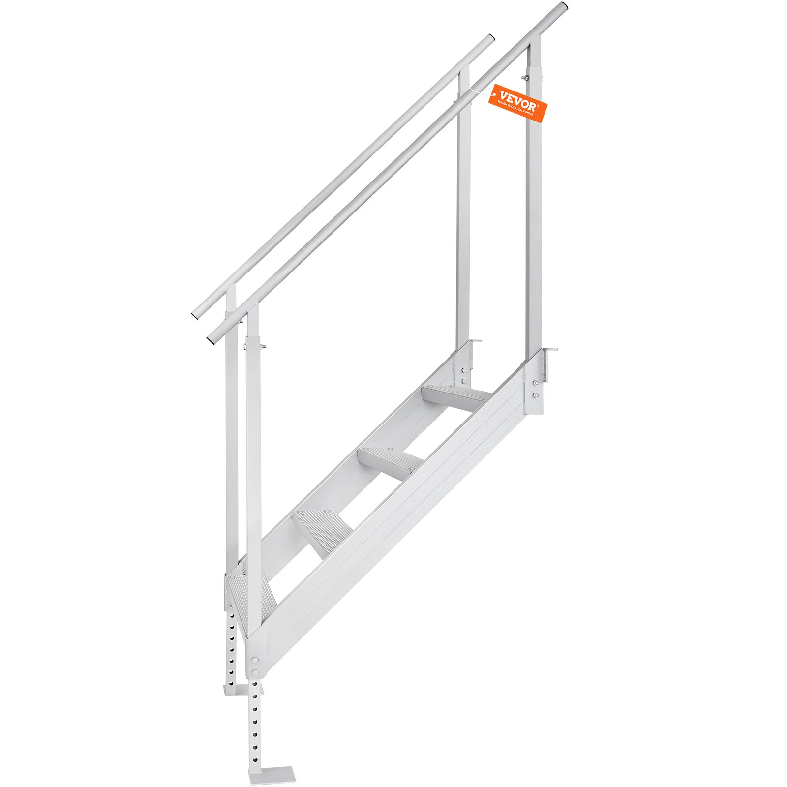Dock Ladder 4 Step, Dock Stairs 30''-38'' Adjustable Height, 500 lbs Load Capaci