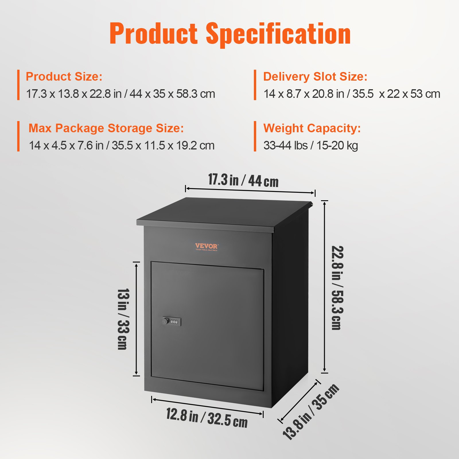 Extra Large Package Delivery Box, Wall Mount Mailbox w/ Coded Lock, Waterproof