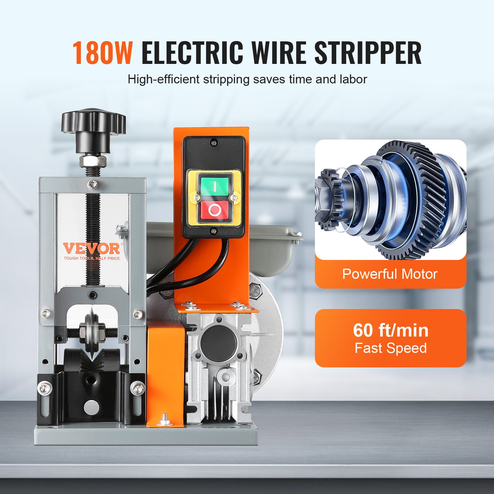 Automatic Wire Stripping Machine 180W Copper Cable Stripper Tool 0.06-0.98 wire