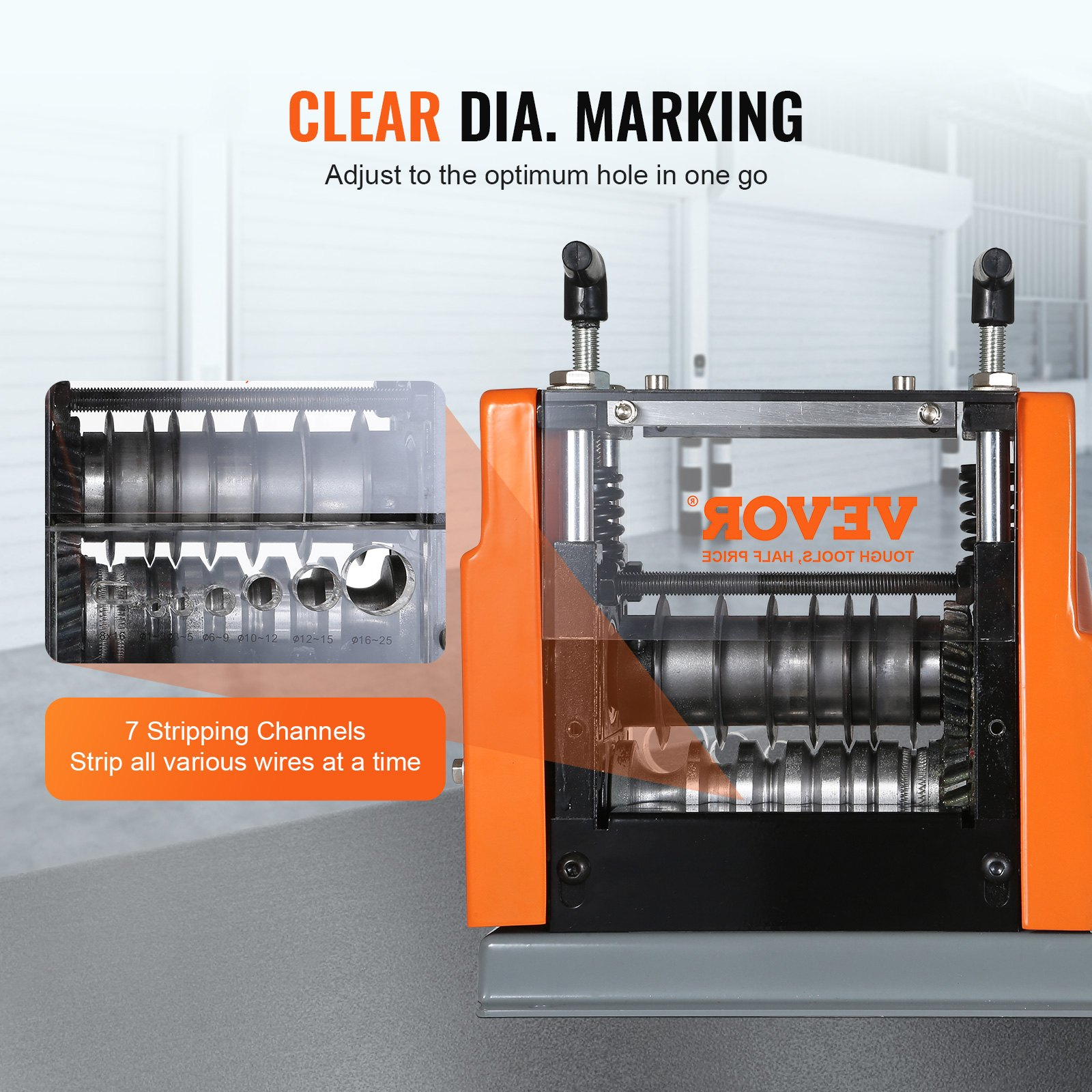 VEVOR Automatic Wire Stripping Machine, 0.06''-0.98'' Electric Motorized Cable S