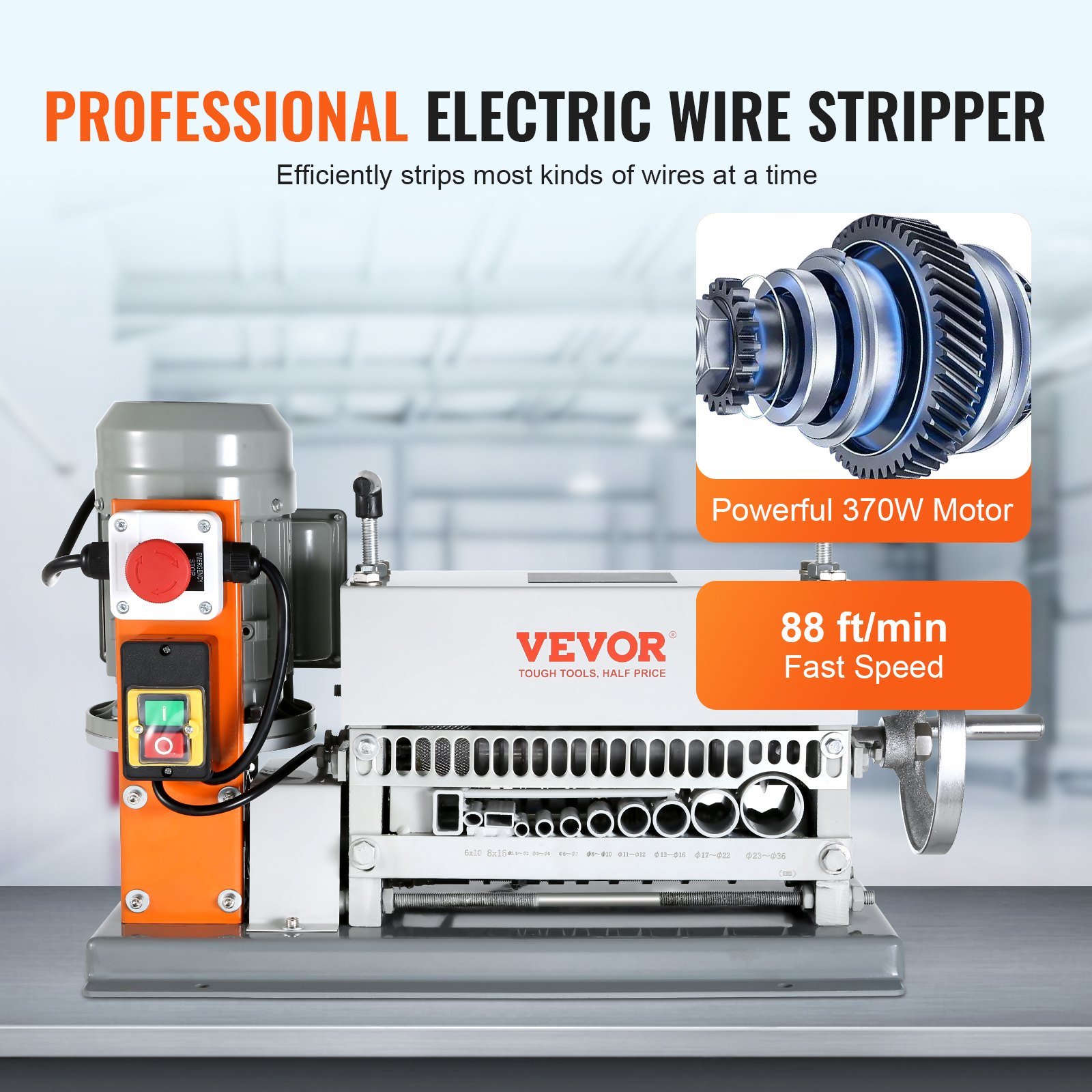 Automatic Wire Stripping Machine 370W Copper Cable Stripper 11‑Channel Tool