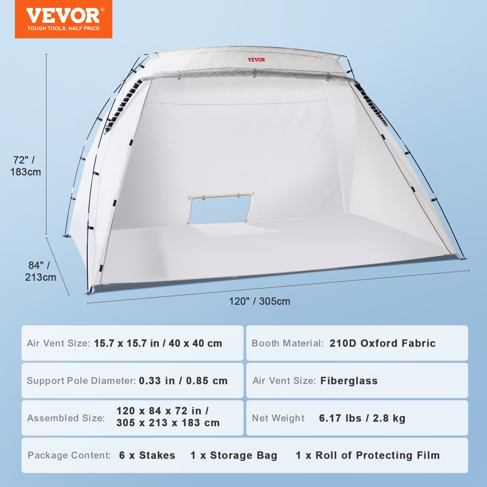 Portable Paint Booth, Larger Spray Paint Tent with Built-in Floor & Mesh Screen, - Picture 7 of 12