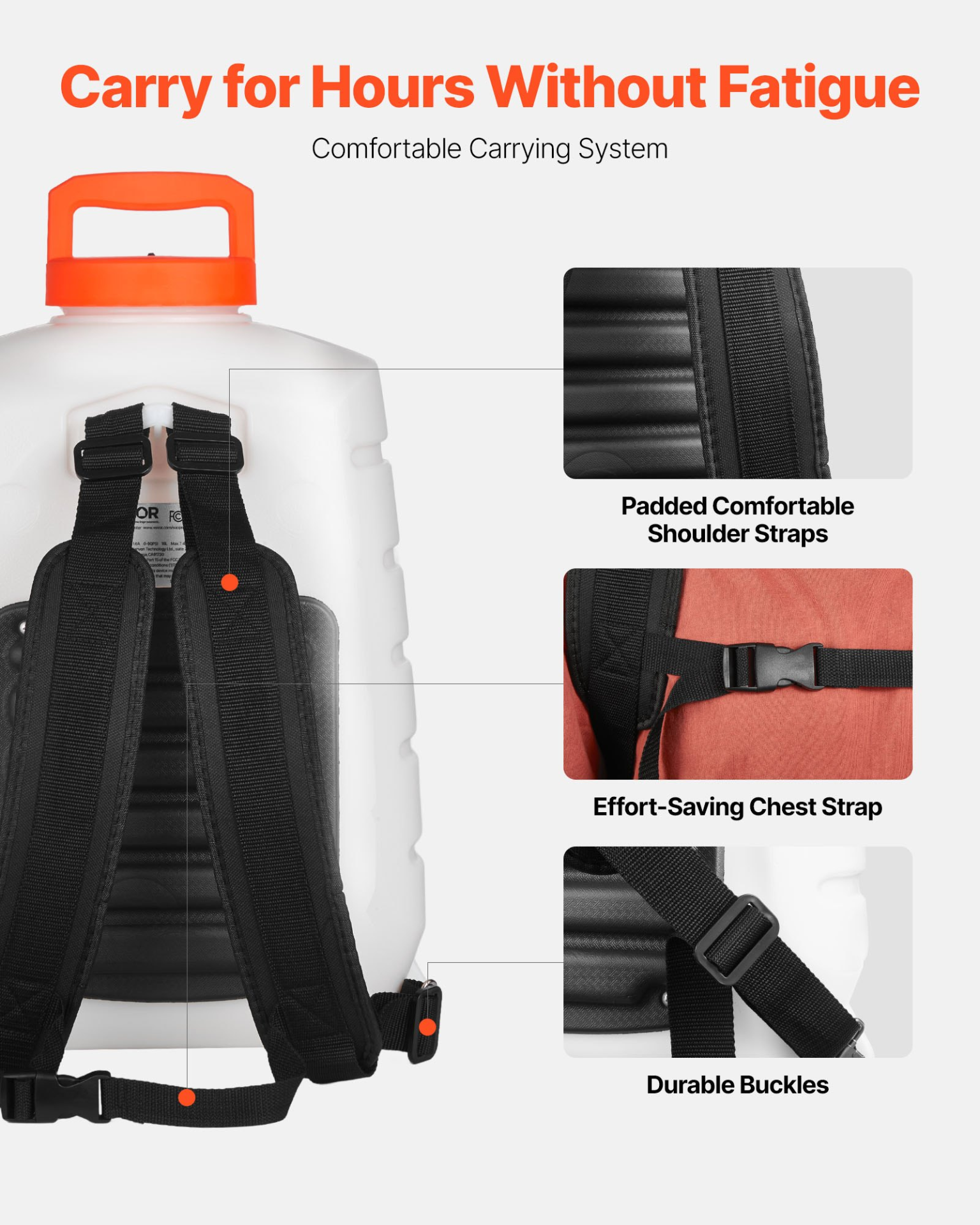 Battery Powered Backpack Sprayer, 0-90 PSI Adjustable Pressure, Cleaning