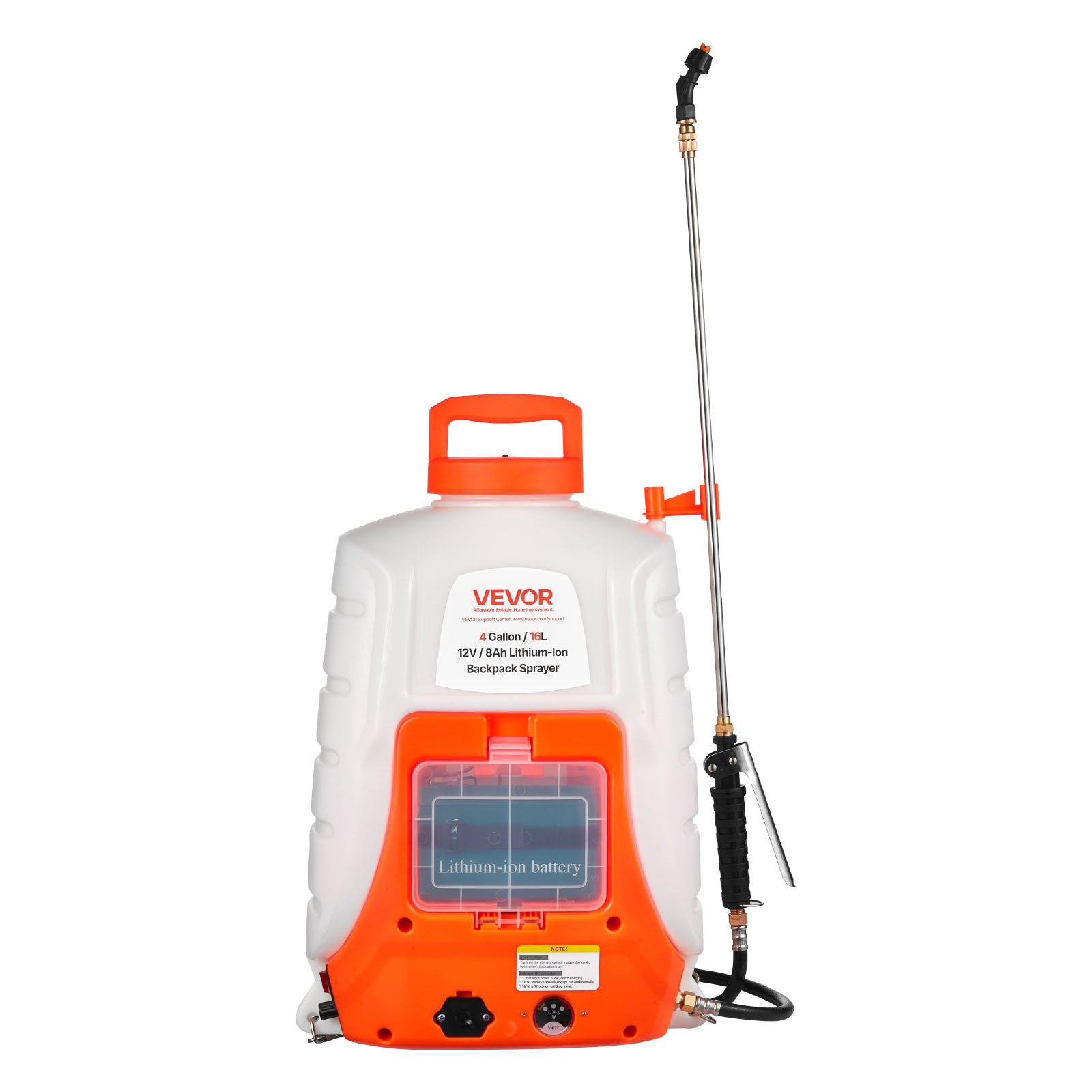 Battery Powered Backpack Sprayer, 0-90 PSI Adjustable Pressure, Cleaning