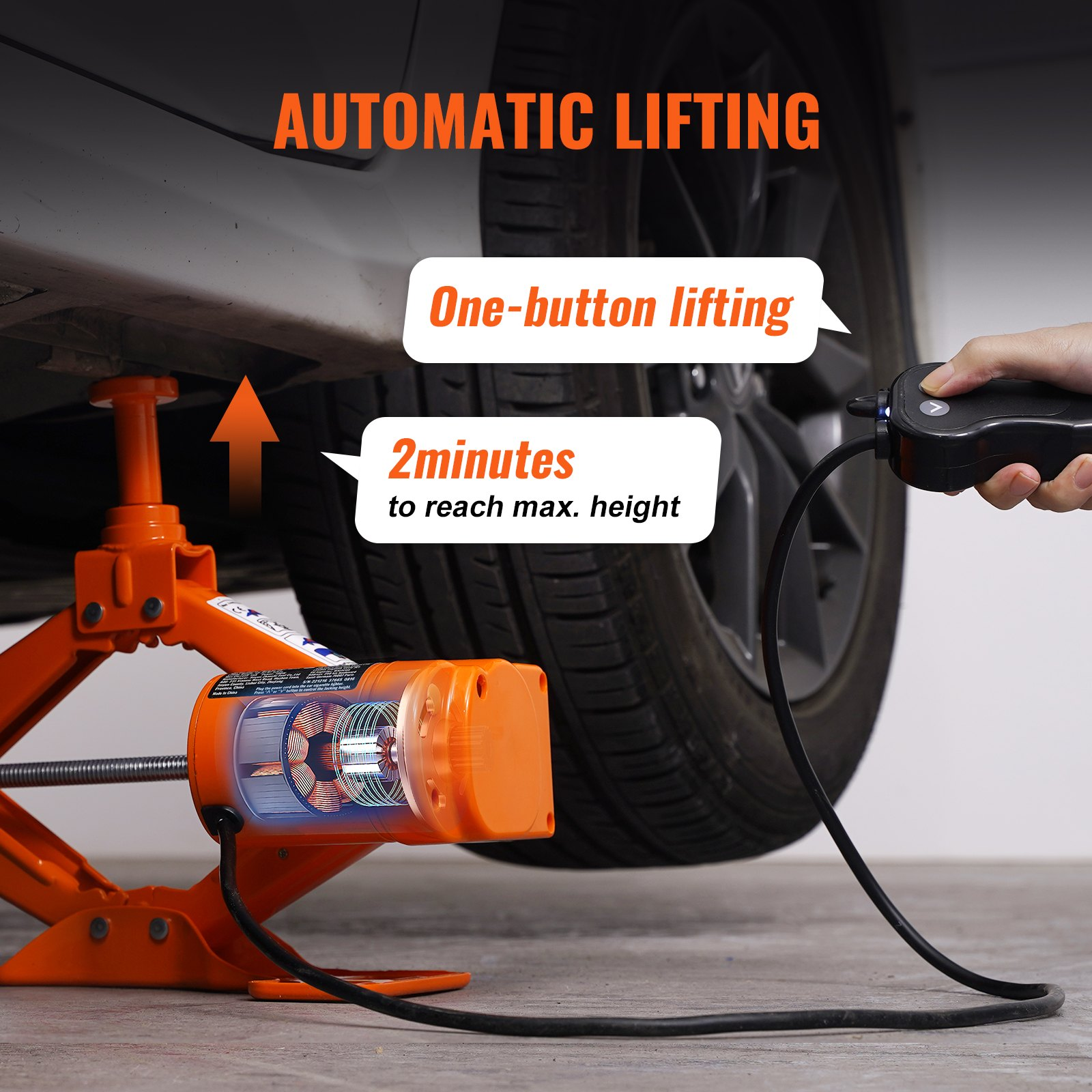 Electric Car Jack, 3 Tons /6600 lbs Scissor Jack, Truck Tire Change - Picture 4 of 12
