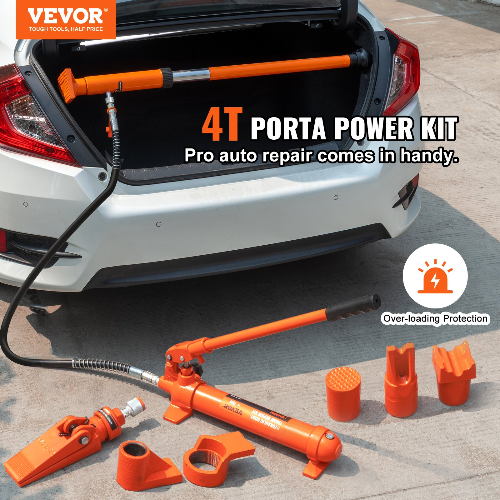 VEVOR 4 Ton/8800 LBS Porta Power, Portable Hydraulic Ram with 3.9 ft/1.2 m Oil H - Picture 1 of 3