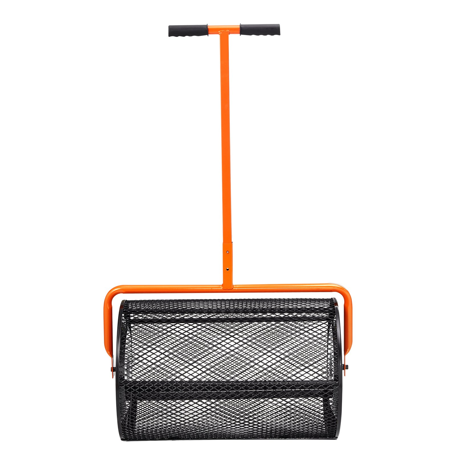 Compost Spreader, 24.4-25.6" Height Adjustable Handle, 24" Wide, Black