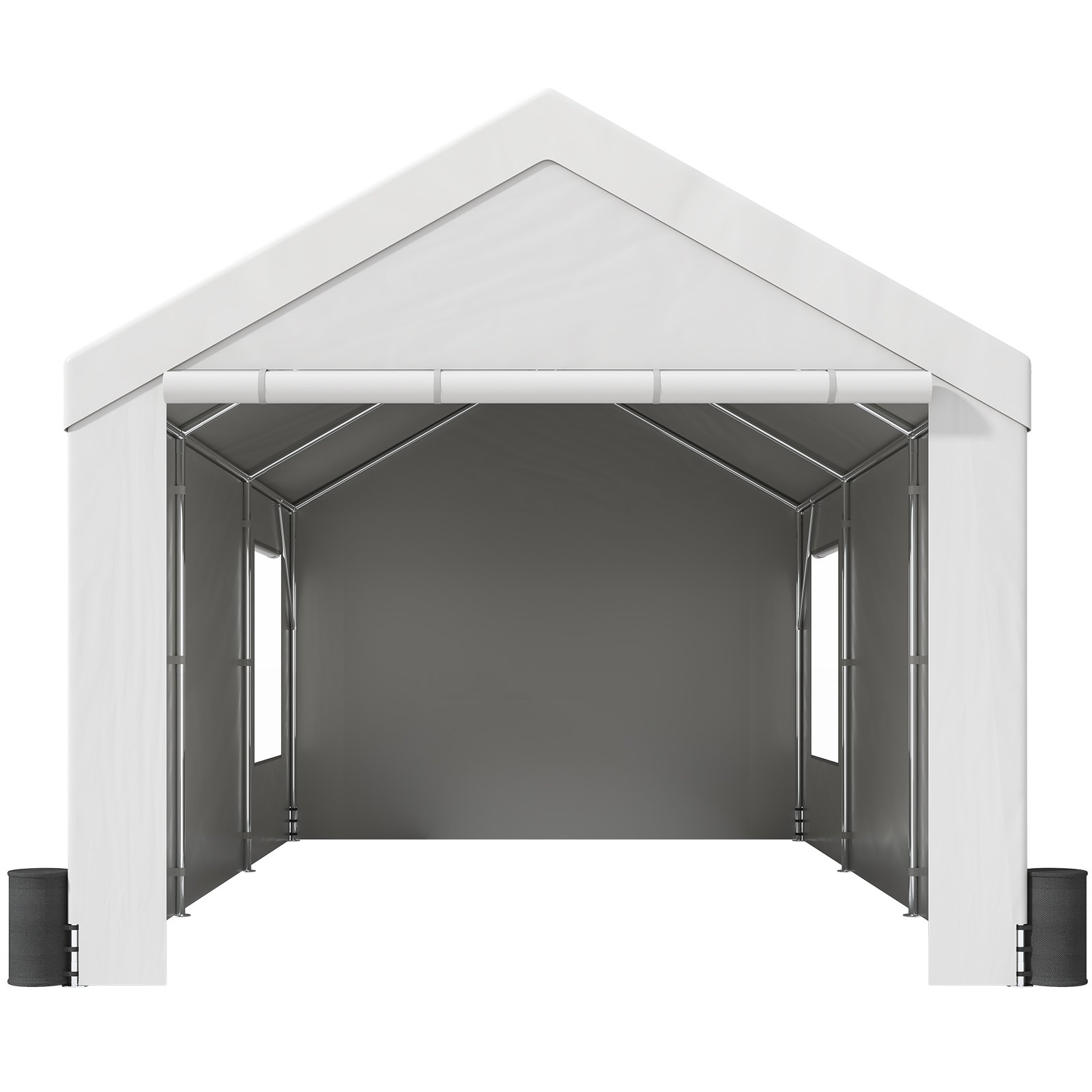 12x20 ft Heavy Duty Carport Canopy Garage w/Windows, Waterproof UV Tarp Cover - Picture 9 of 12