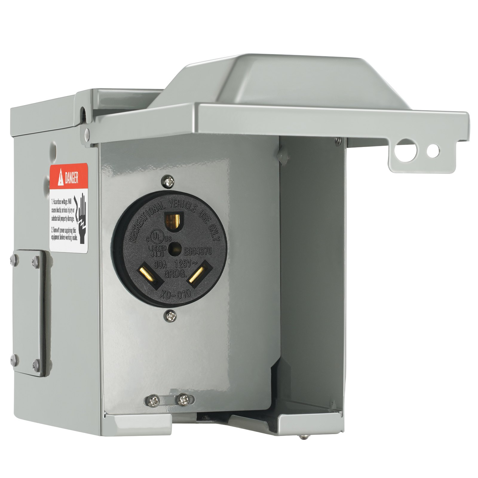 VEVOR 30 Amp RV Power Outlet Box, 125/250 Volt, Enclosed Lockable Outdoor RV Rec - Bild 3 von 12