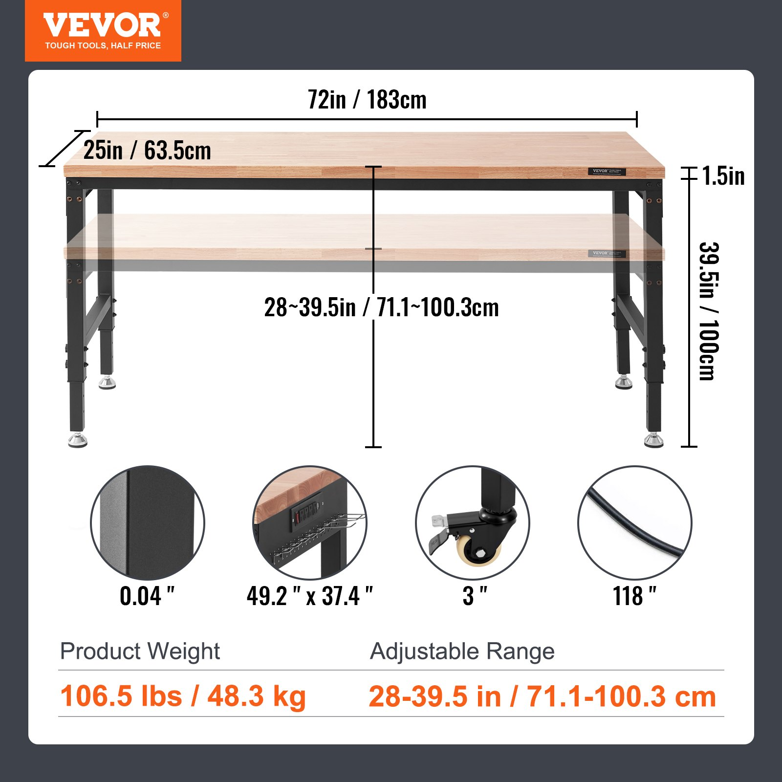Adjustable Workbench, for Office Home