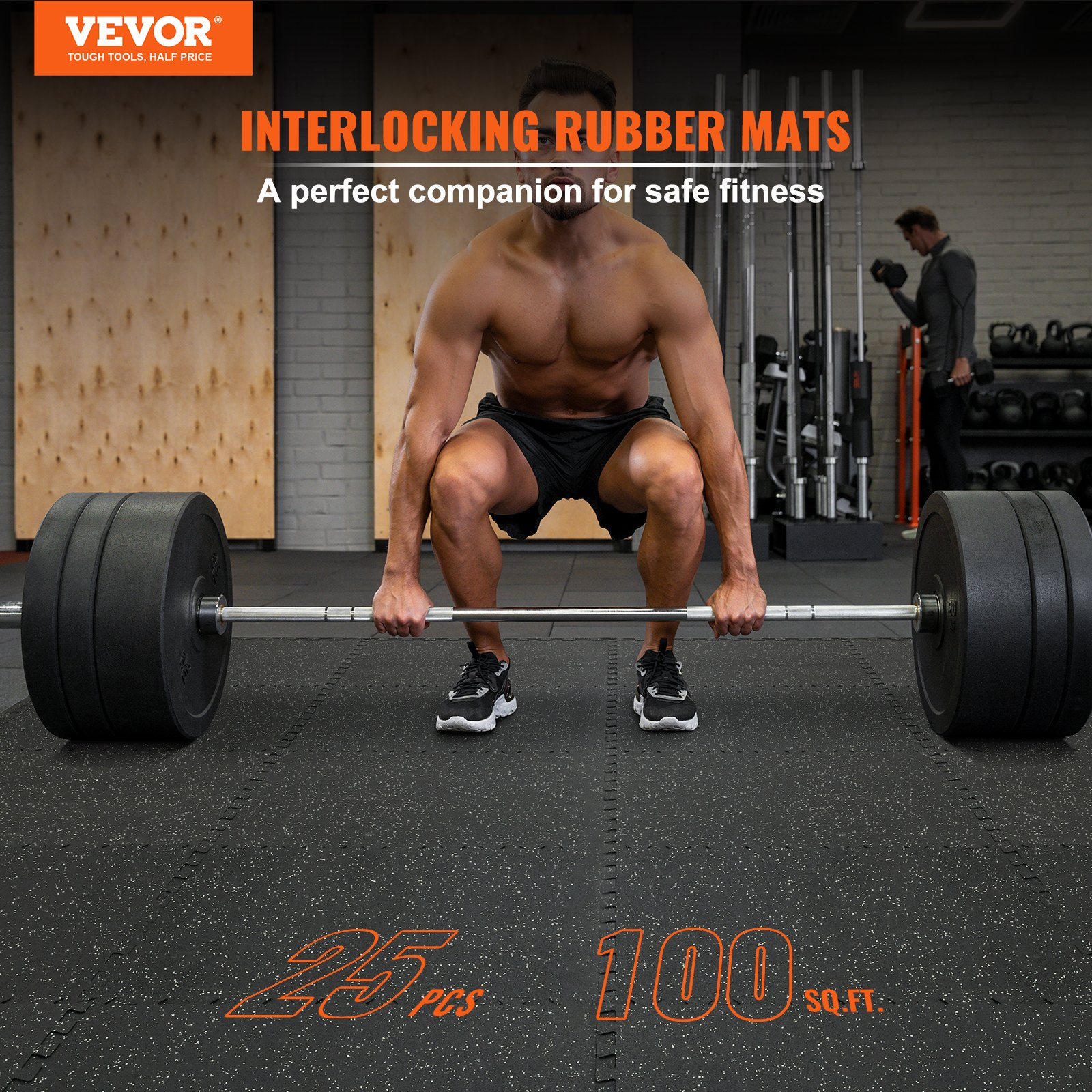 25 PCS Gym Floor Mats, 1/2" Thick EVA Foam & Rubber, 24"x24", 100 sq.ft Coverage - Picture 2 of 12