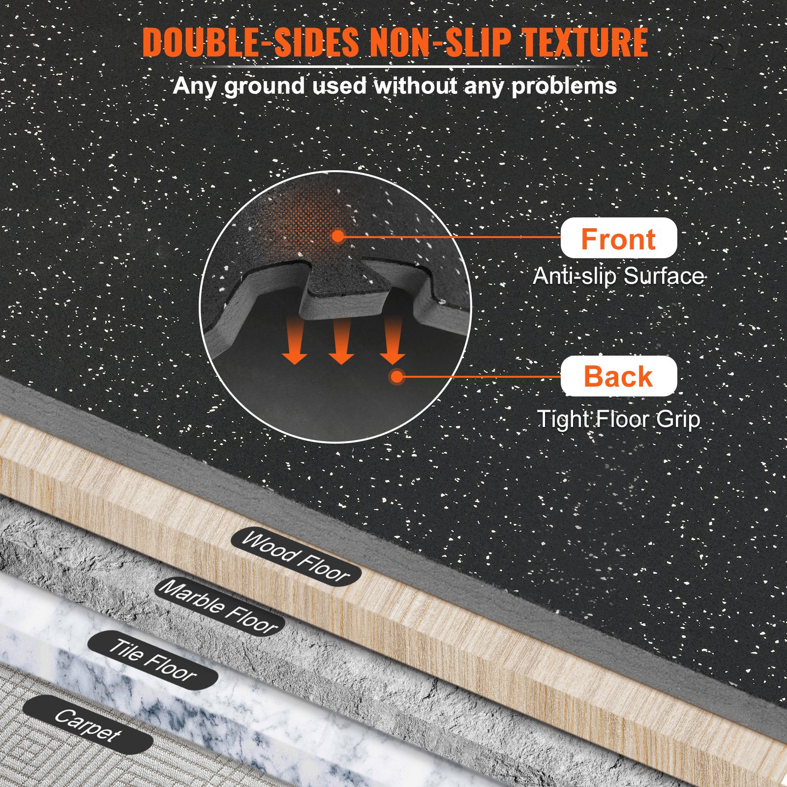 25 PCS Gym Floor Mats, 1/2" Thick EVA Foam & Rubber, 24"x24", 100 sq.ft Coverage - Picture 5 of 12