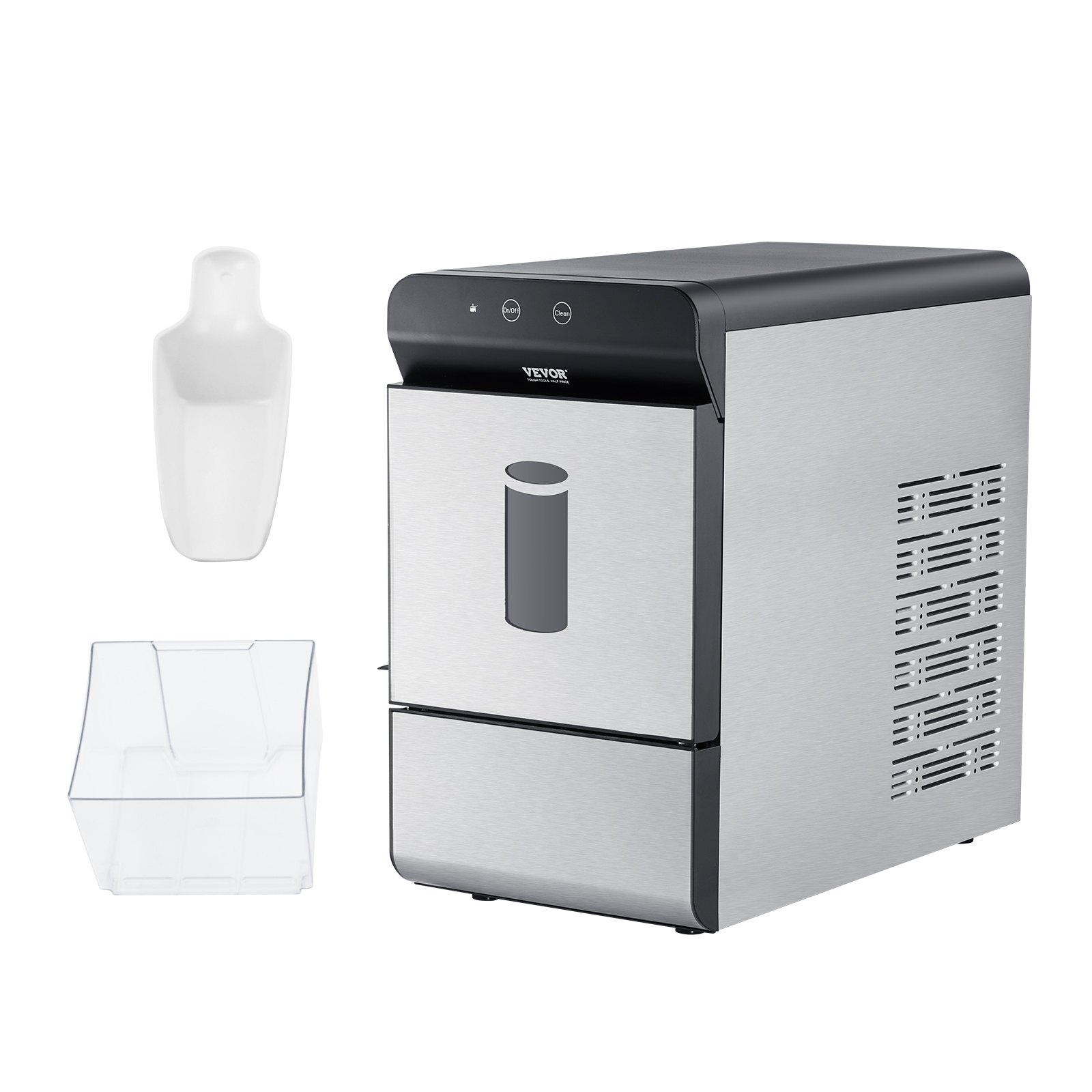 VEVOR Countertop Ice Maker, 37lbs in 24Hrs, Auto Self-Cleaning Portable Ice Make